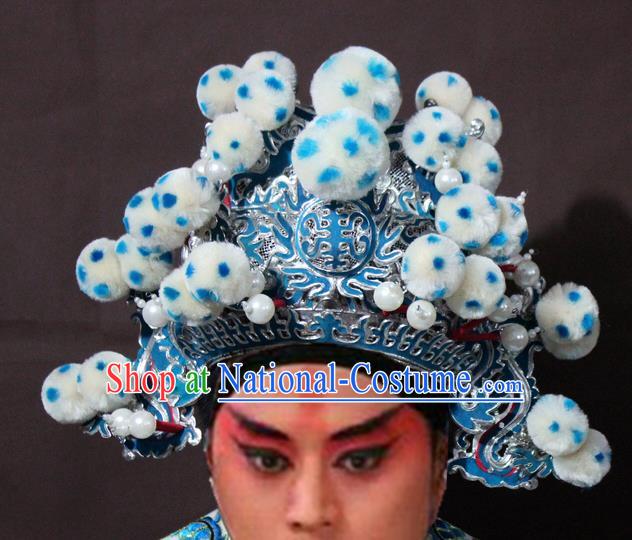 Traditional China Beijing Opera General Hats, Chinese Peking Opera Takefu Headwear