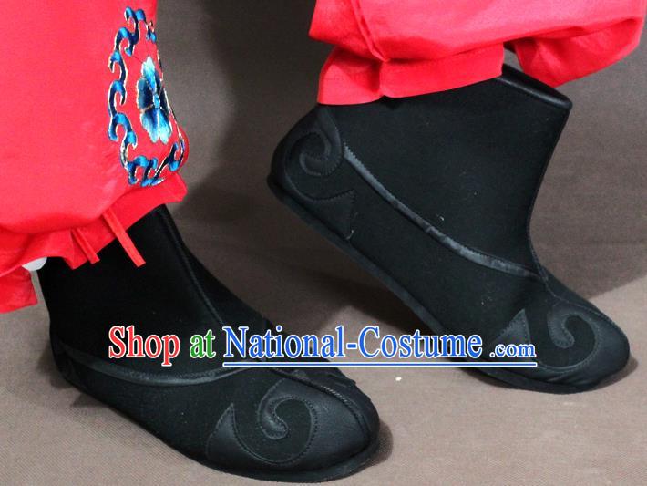 Traditional China Beijing Opera Takefu Embroidery Shoes, Chinese Peking Opera Warrior Boots