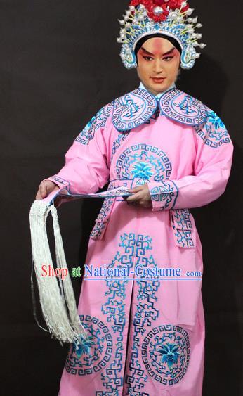 Traditional China Beijing Opera Costume Gifted Scholar Embroidered Robe and Hat Ancient Chinese Peking Opera Embroidery Clothing