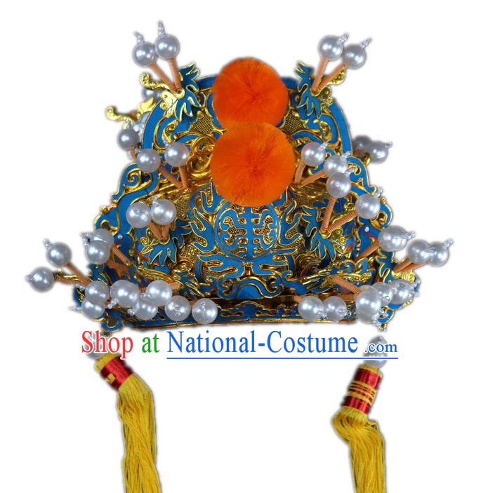 Traditional China Beijing Opera Royal Highness Hats, Chinese Peking Opera Emperor Headwear