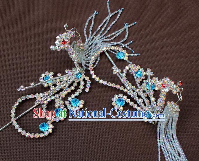 Traditional Chinese Handmade Hair Accessories Princess Hairpins Phoenix Tassel Step Shake for Women