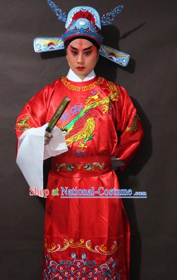 Traditional China Beijing Opera Niche Embroidery Costume, Chinese Peking Opera Lang Scholar Embroidered Robe Clothing