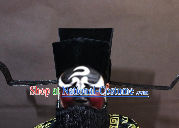 Traditional China Beijing Opera Prime Minister Hats, Chinese Peking Opera Minister Headwear