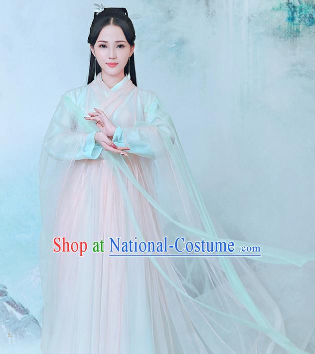 Traditional Chinese Ancient Peri Hanfu Clothing, China Tang Dynasty Palace Princess Costume for Women