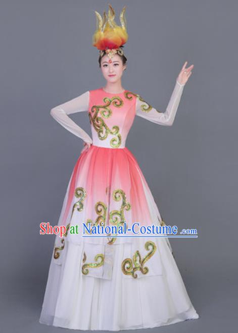 Professional Opening Dance Costume Stage Performance Classical Dance Chorus Pink Dress for Women