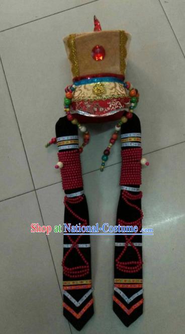 Chinese Traditional Mongol Nationality Hair Accessories Mongolian Princess Hat Headwear for Women