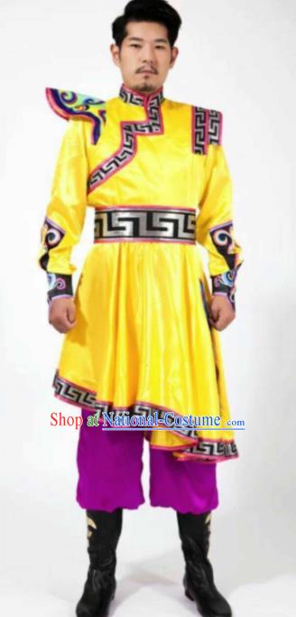 Chinese Traditional Mongol Nationality Dance Costume Mongolian Folk Dance Ethnic Clothing for Men