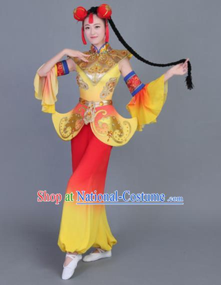 Traditional Chinese Fan Dance Folk Dance Costume Classical Yangko Dance Classical Dance Dress