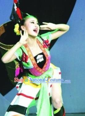 Chinese Traditional Yao Nationality Costume Folk Dance Ethnic Clothing for Women