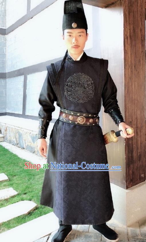 Chinese Traditional Ancient Swordsman Costumes The Rise of Phoenixes Tang Dynasty Imperial Bodyguard Clothing for Men