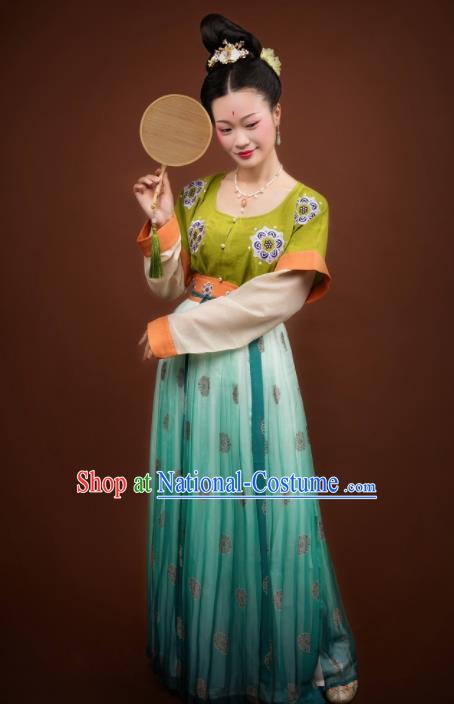 Traditional Chinese Ancient Apsara Costumes Tang Dynasty Princess Hanfu Dress for Women