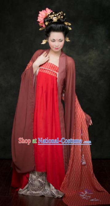 Traditional Chinese Tang Dynasty Maidenform Hanfu Dress Ancient Palace Princess Costumes for Women