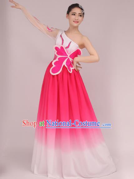 Professional Modern Dance Pink Dress Opening Dance Stage Performance Chorus Costume for Women