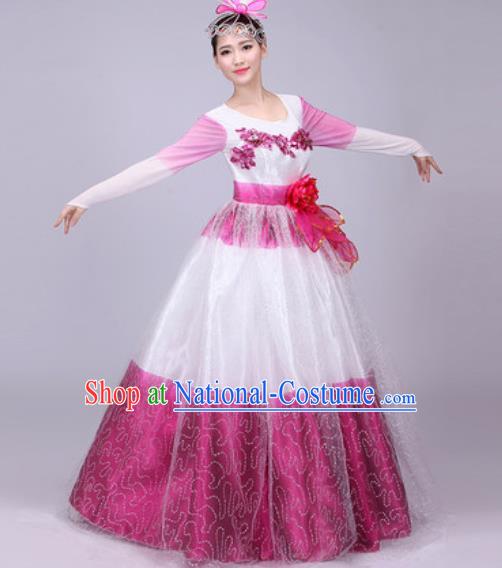 Professional Modern Dance Purple Dress Opening Dance Stage Performance Chorus Costume for Women