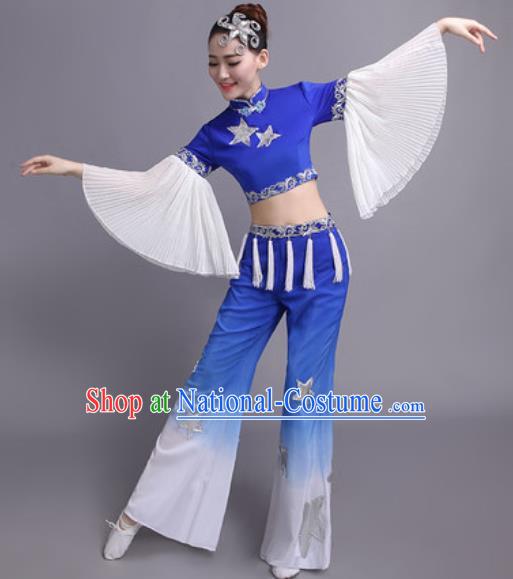 Chinese Traditional Classical Dance Yangko Costume Fan Dance Folk Dance Dress for Women