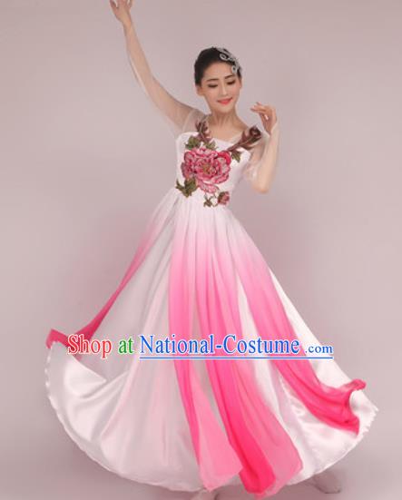 Chinese Classical Dance Costume Traditional Folk Dance Umbrella Dance Dress for Women