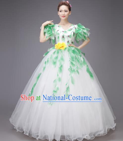 Professional Modern Dance Dress Opening Dance Stage Performance Chorus White Veil Costume for Women