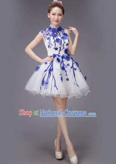 Professional Modern Dance Compere Bubble Dress Opening Dance Stage Performance Costume for Women