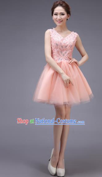 Professional Modern Dance Pink Bubble Dress Opening Dance Stage Performance Bridesmaid Costume for Women