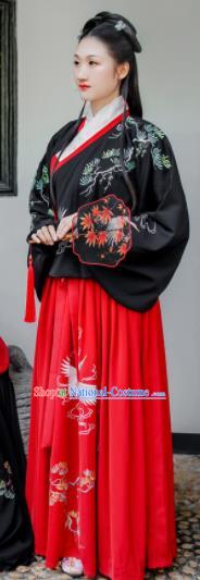 Chinese Ancient Palace Lady Hanfu Han Dynasty Imperial Concubine Queen Embroidered Historical Costumes