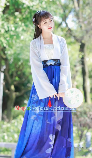 Chinese Traditional Tang Dynasty Palace Lady Costumes Ancient Maidenform Hanfu Dress for Women