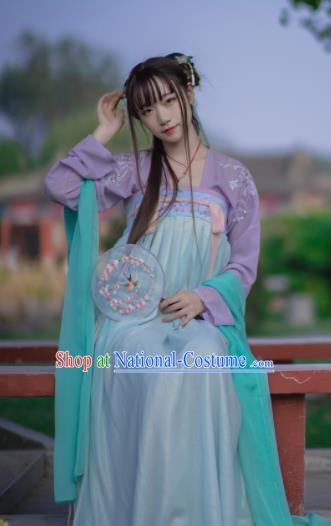 Chinese Traditional Ancient Costumes Tang Dynasty Maidenform Hanfu Dress for Women