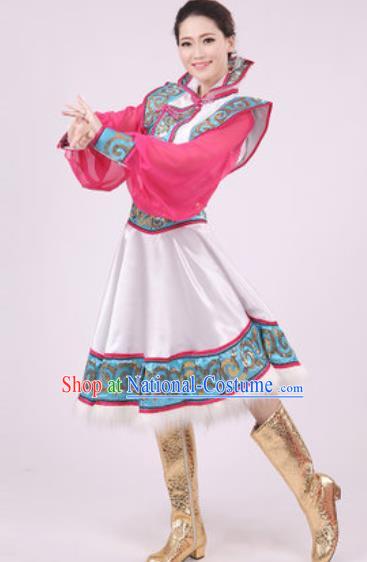 Chinese Traditional Mongol Nationality Dress Mongolian Minority Folk Dance Ethnic Costume for Women