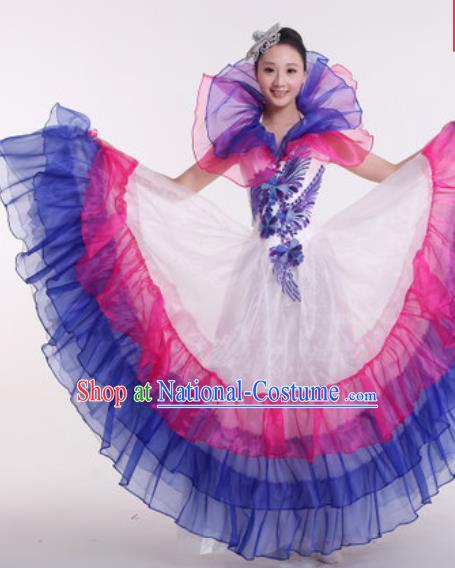 Top Grade Modern Dance Costume Ballroom Waltz Stage Performance Chorus Dress for Women