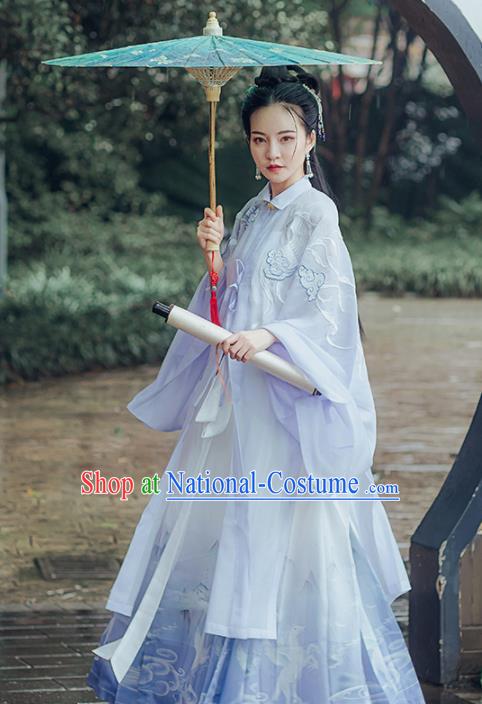 Chinese Ancient Embroidered Costumes Traditional Ming Dynasty Princess Hanfu Dress for Women