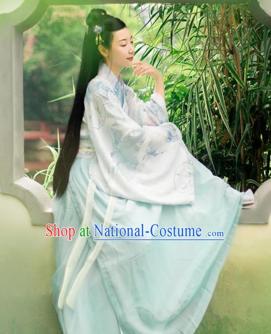 Chinese Ancient Palace Lady Hanfu Han Dynasty Imperial Concubine Queen Embroidered Historical Costumes