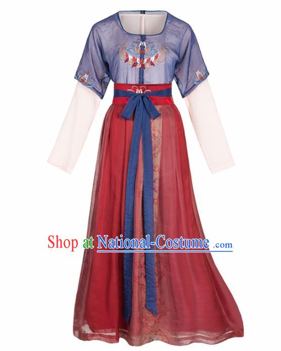 Chinese Ancient Palace Lady Hanfu Han Dynasty Imperial Concubine Queen Embroidered Historical Costumes