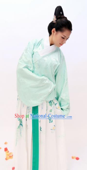 Chinese Traditional Ancient Costumes Ming Dynasty Young Lady Hanfu Dress for Women