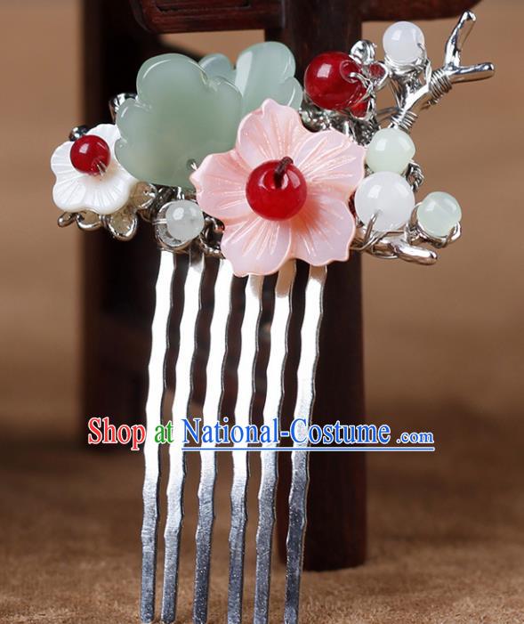 Chinese Ancient Hanfu Hair Accessories Traditional Flowers Hair Comb Hairpins for Women