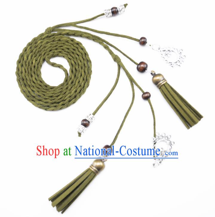 Chinese Ancient Hanfu Hair Accessories Traditional Swordswoman Green Hair Band  for Women