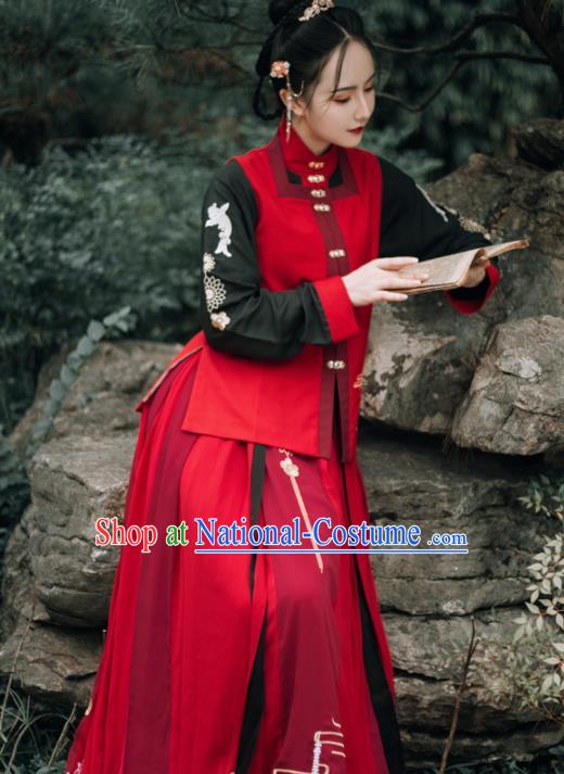 Chinese Ancient Palace Lady Hanfu Han Dynasty Imperial Concubine Queen Embroidered Historical Costumes