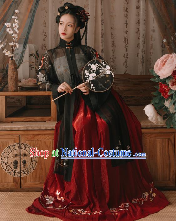 Chinese Ancient Palace Lady Hanfu Han Dynasty Imperial Concubine Queen Embroidered Historical Costumes