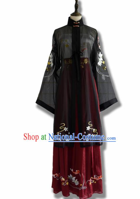 Chinese Ancient Palace Lady Hanfu Han Dynasty Imperial Concubine Queen Embroidered Historical Costumes