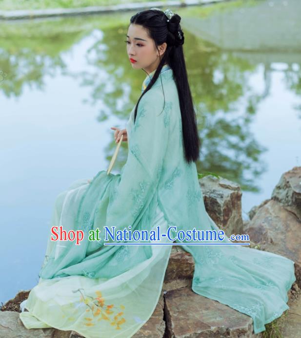 Chinese Ancient Palace Lady Hanfu Han Dynasty Imperial Concubine Queen Embroidered Historical Costumes