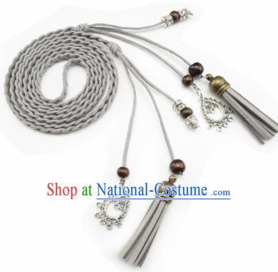 Chinese Ancient Hanfu Hair Accessories Traditional Swordswoman Grey Hair Band  for Women