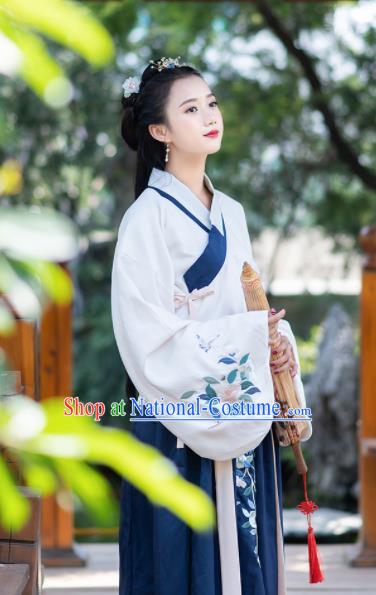 Chinese Ancient Palace Lady Hanfu Han Dynasty Imperial Concubine Queen Embroidered Historical Costumes