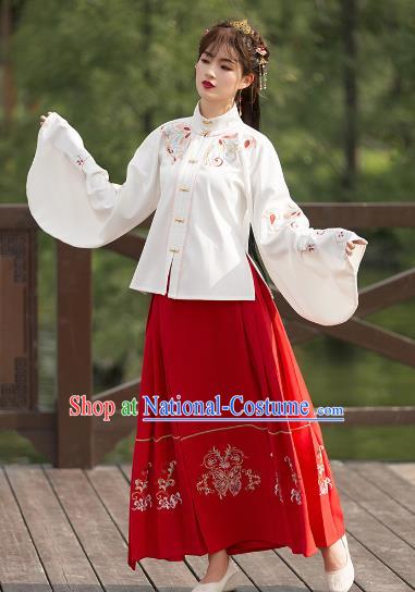 Ancient Chinese Ming Dynasty Princess Costumes Fairy Embroidered Hanfu Dress for Women