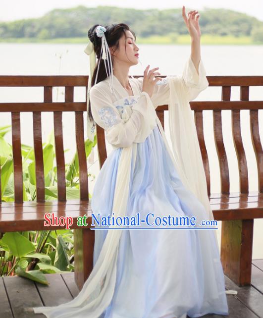 Chinese Ancient Palace Lady Hanfu Han Dynasty Imperial Concubine Queen Embroidered Historical Costumes