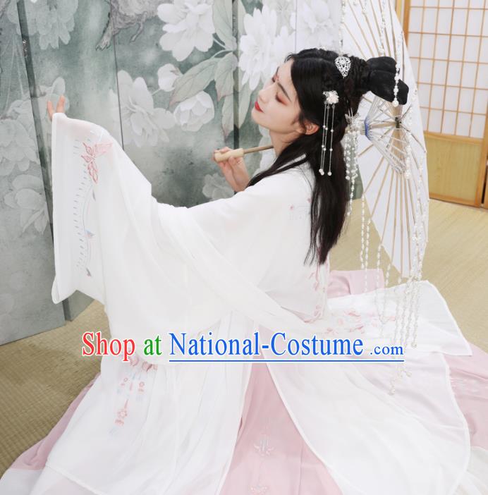 Chinese Ancient Palace Lady Hanfu Han Dynasty Imperial Concubine Queen Embroidered Historical Costumes