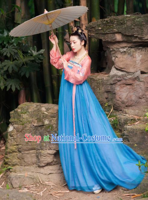 Chinese Traditional Tang Dynasty Imperial Consort Hanfu Dress Ancient Maidenform Costumes for Women