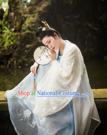 Chinese Ancient Palace Lady Hanfu Han Dynasty Imperial Concubine Queen Embroidered Historical Costumes