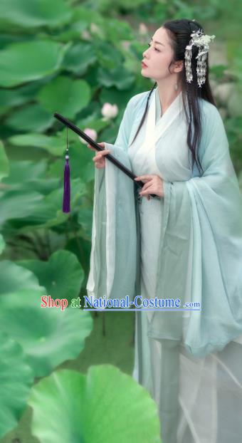 Chinese Ancient Peri Princess Hanfu Dress Swordsman Costumes for Women