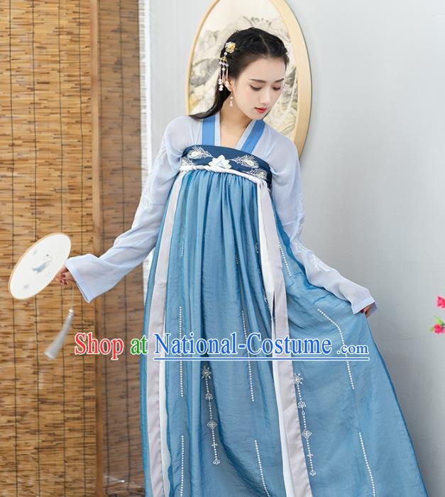 Chinese Ancient Palace Lady Hanfu Han Dynasty Imperial Concubine Queen Embroidered Historical Costumes