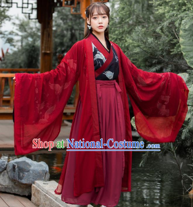 Ancient Chinese Jin Dynasty Historical Costumes Palace Lady Hanfu Dress for Women