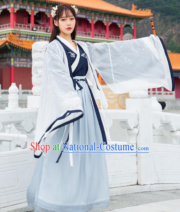 Chinese Ancient Palace Lady Hanfu Han Dynasty Imperial Concubine Queen Embroidered Historical Costumes