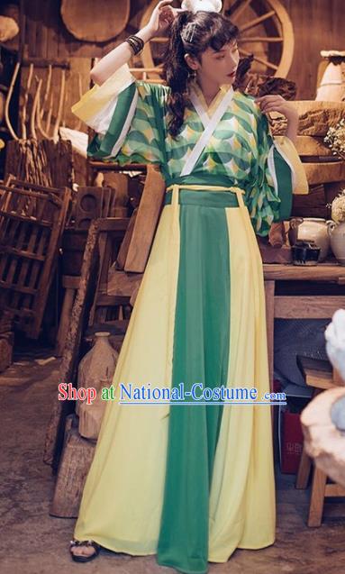 Chinese Traditional Jin Dynasty Nobility Lady Historical Costumes Ancient Peri Hanfu Dress for Women